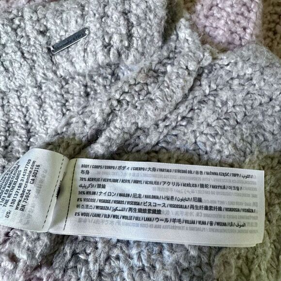 NWOT Abercrombie & Fitch (XL) color block turtleneck sweater, Pink + Gray - Picture 7 of 9